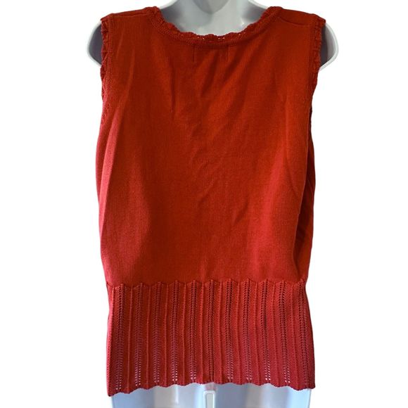 Requirements Vintage Orange Cardigan Sweater Tank Knit Set Size XL - Picture 8 of 10